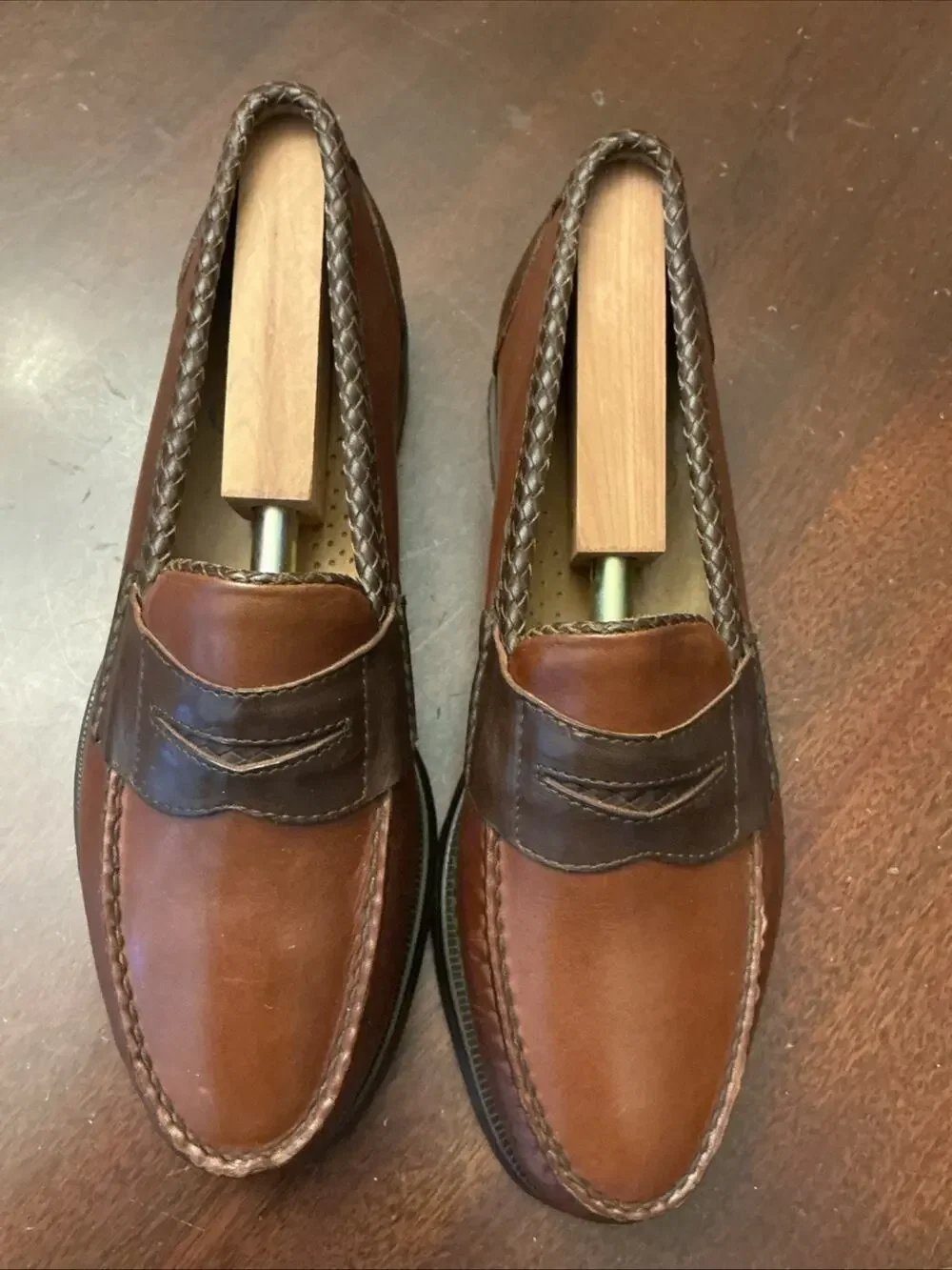 Sebago Penny Loafers Mens 8 D Handsewn Burgundy Leather Slip On Dress Shoes USA